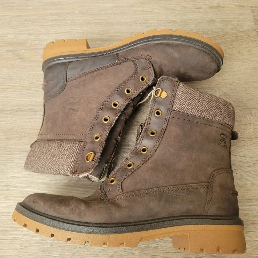Kamik Rogue Winter Boot Women 8 Brown Waterproof Leather Insulated 3M Thinsulate